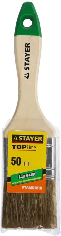 STAYER LASUR, 50 мм, 2″, смешанная щетина, деревянная ручка, для высокотекучих ЛКМ, плоская кисть (01031-50) - 12 шт