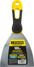 Professional STAYER PROFlat, 100 мм, х-образное профилированное полотно, облегченная двухкомпонентная ручка, нержавеющий шпатель