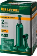 Бутылочный гидравлический домкрат KRAFTOOL KRAFT-LIFT, 2 т, 158 - 308 мм