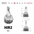 Светодиодные лампы MTF Light MaxBeam Mini HIR2(9012) 12V 45W 4500lm 6000K