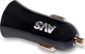 Автомобильное зарядное устройство AVS UC-522 Black Edition - 2 порта USB, выходной ток 2.4 А, цвет черный, выходное напряжение 5 В, напряжение питания 12-24В