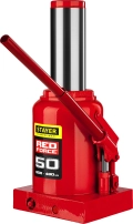 Professional STAYER RED FORCE, 50 т, 300 - 480 мм, бутылочный гидравлический домкрат