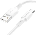 Кабель USB - TypeC (для Android) BOROFONE BX80 3А белый 1м (00045)