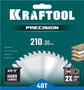 Пильный диск по дереву KRAFTOOL Precision, 210 х 30 мм, 48Т