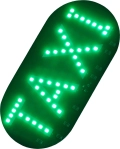 Знак TAXI Delta TA-1045L-WCLB зеленый цвет, 3-х функциональное