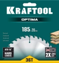 Пильный диск по дереву KRAFTOOL Optima, 185 х 20 мм, 36Т
