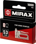 Скобы для степлера MIRAX тип 53 (A/10/JT21) 8 мм, 1000 шт, калибр 23GA