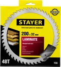 Аккуратный рез STAYER Laminate 200 x 32мм 48T, диск пильный по ламинату