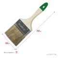 STAYER LASUR, 100 мм, 4″, смешанная щетина, деревянная ручка, для высокотекучих ЛКМ, плоская кисть (01031-100) - 12 шт