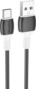 Кабель USB - TypeC (для Android) BOROFONE BX84 3А черный 1м (00040)
