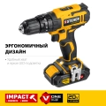 STEHER V1, 20 В, 40 Н·м, 2 АКБ (2 А·ч), ударная дрель-шуруповерт, кейс (CDS-200-2)