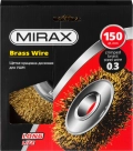 Щетка дисковая для УШМ MIRAX 150 мм, витая стальная латунированная проволока 0.3 мм