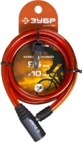 Тросовый замок ЗУБР 950 мм, d 10 мм, 3 ключа