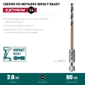 Сверло по металлу для винтовёртов и шуруповертов IMPACT READY KRAFTOOL НЕХ-1/4″, d 2,0 х 60 мм