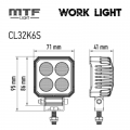 Фонарь светодиодный MTF LIGHT CL32K6S — дополнительного освещения 12/24V, 20W, 2000lm, ECE R10, квадратный, шт.