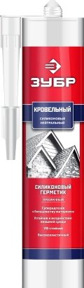 Профессионал ЗУБР 280 мл, прозрачный, кровельный силиконовый герметик