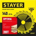 Пильный диск по дереву STAYER Optima, 140 x 20/16 мм, 20Т, оптимальный рез