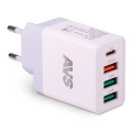 USB сетевое зарядное устройство AVS 4 порта UT-732 (QC 3.0, PD Type C, 3A )