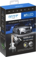 Светодиодные лампы MTF Light, серия MaxBeam, H1, 12V, 55W, 5000lm, 6000K, кулер, комплект. (mb01k6)
