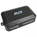 Парктроник AVS PS-124U (Black) - 4 черных датчика,  4 уровня индикации, диаметр датчиков - 22 мм, водонепроницаемые коннекторы, LED-индикатор, быстрый отклик