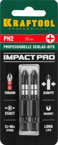 Ударные биты KRAFTOOL Impact PH2, 50 мм, 2 шт