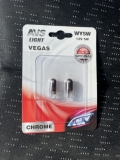 Лампа AVS Vegas CHROME WY5W W2,1x9,5d yellow (A07113S) 2 шт. - желтый цвет, мощность 5 Вт, рабочее напряжение 12 В, интерференционное покрытие лампы