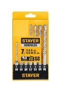 STAYER HERCULES-4Х 7шт набор буров SDS-plus